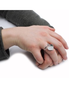 Anello in Argento 925 con Ciondolo Cuore Personalizzabile 2