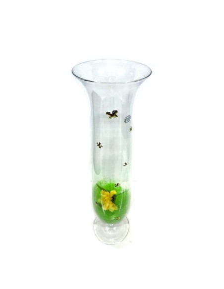 Blown Glass Vase with 925 Sterling Silver Applications 