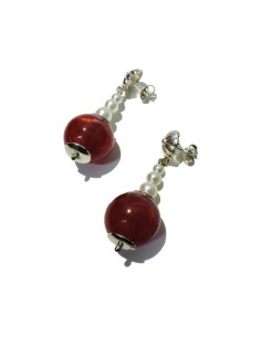 Orecchini in Argento 800 Pendenti Con Perline e Sfere...