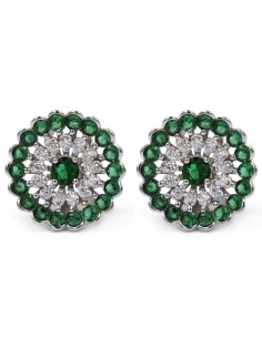 Orecchini Fiore in Argento 925 Con Zirconi Bianchi By Taitù