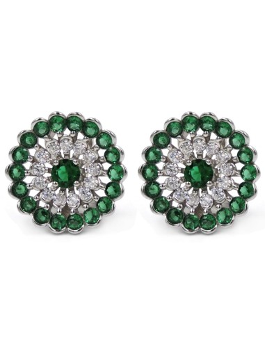 Orecchini Fiore in Argento 925 Con Zirconi Bianchi By Taitù