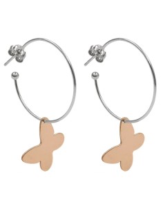 Orecchini Cerchio con Farfalla
