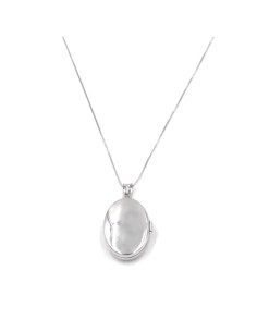 925 Sterling Silver Necklace with Oval Picture Frame...