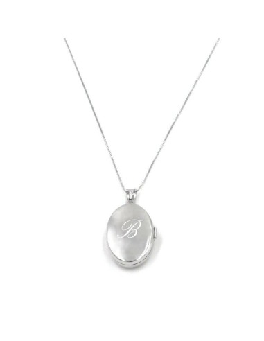 Collana con Ciondolo Portafoto Ovale in Argento...