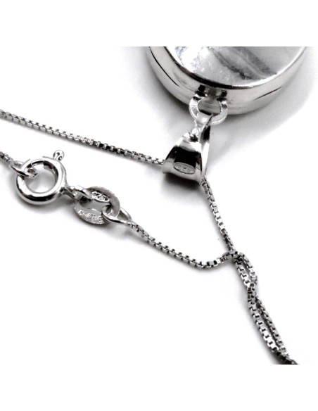 Collana con Ciondolo Portafoto Ovale in Argento 925 