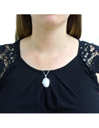 925 Sterling Silver Necklace with Oval Picture...