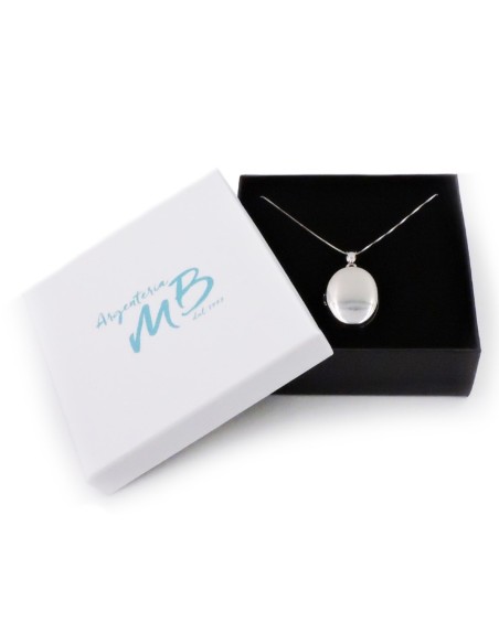 Collana con Ciondolo Portafoto Ovale in Argento 925 