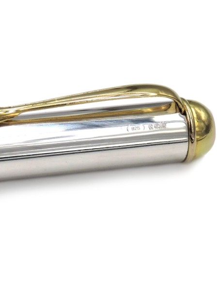Penna Stilografica in Argento 925 con Dettagli Placcati Oro