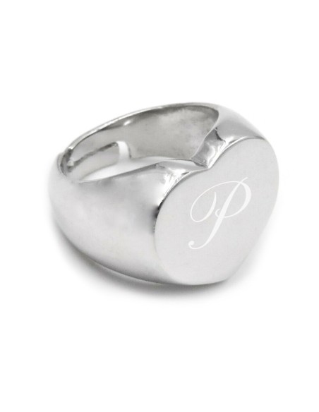 Anello Cuore Grande Personalizzabile in Argento