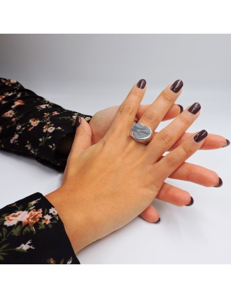 Anello Cuore Grande Personalizzabile in Argento