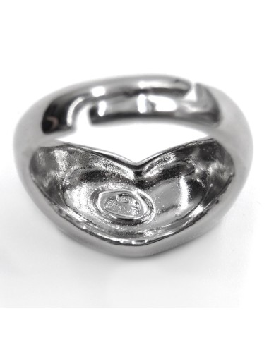 Anello Cuore in Argento con Iniziale