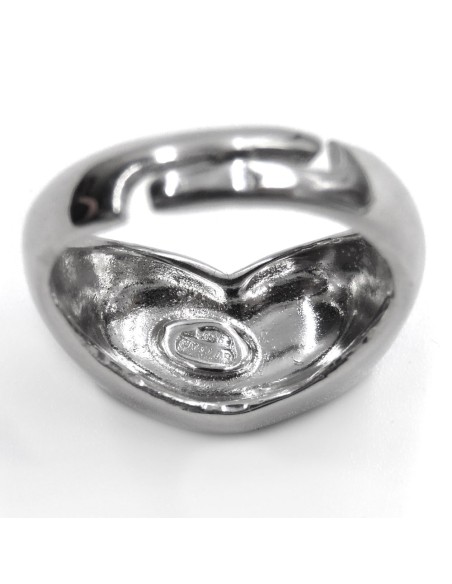 Sterling Silver Heart Shaped Ring with Letter Engraved