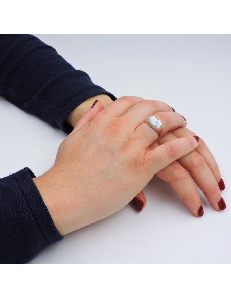 Anello Cuore in Argento con Iniziale