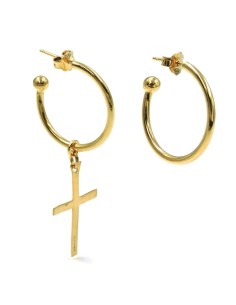 Cross Hoop Earrings 