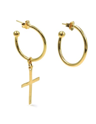 Cross Hoop Earrings 