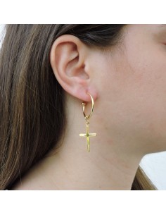 Cross Hoop Earrings  2
