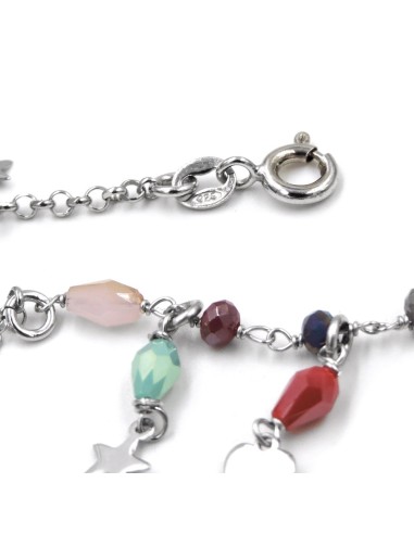 Cavigliera in Argento 925 con Stelle e Cuoricino