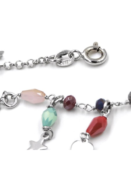 Cavigliera in Argento 925 con Stelle e Cuoricino