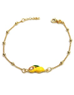 Gold Plated 925 Sterling Silver Lemons Anklet 