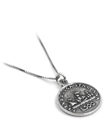 Collana 500 Lire Caravelle in Argento 