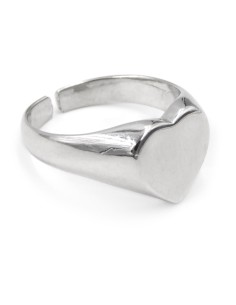 Sterling Silver Heart Shaped Chevalier Ring 