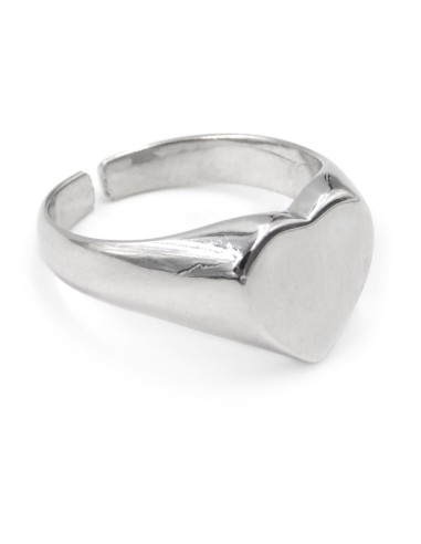 Sterling Silver Heart Shaped Chevalier Ring 