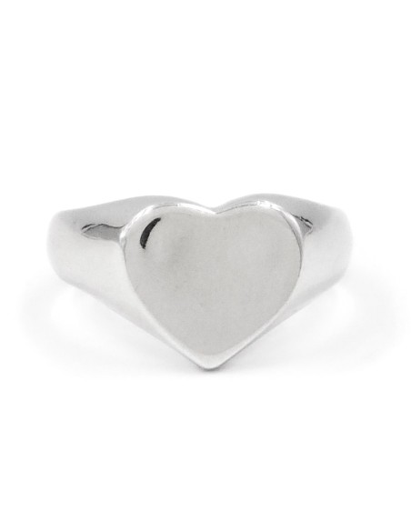 Sterling Silver Heart Shaped Chevalier Ring 