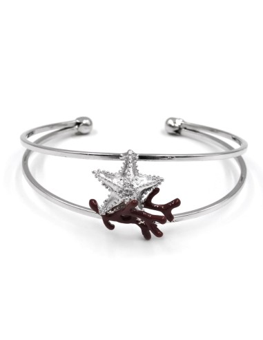 Starfish Coral Bangle Bracelet 