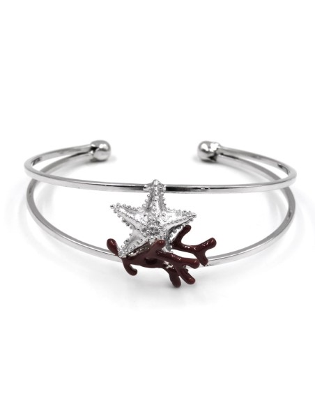 Bracciale Semirigido Sfere Ramate e Argentate Donna in Argento 925 