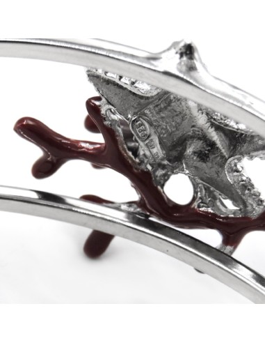 Bracciale Rigido con Stella Marina e Corallo in...