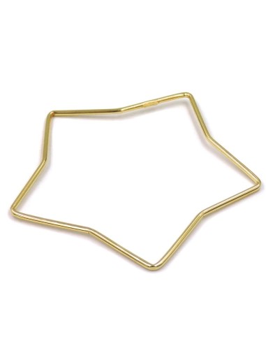 Gold Plated Sterling Silver Star Bangle Bracelet 