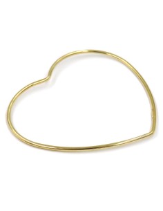 Gold Plated 925 Sterling Silver Heart Bangle Bracelet 