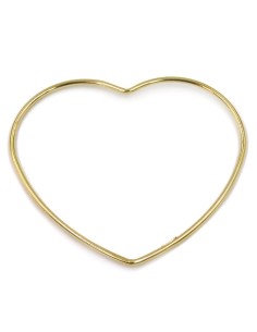 Gold Plated 925 Sterling Silver Heart Bangle Bracelet  2