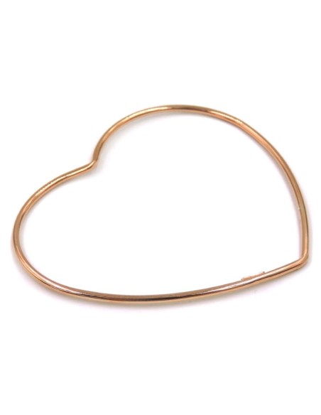 Rose Gold Plated 925 Sterling Silver Heart Bangle Bracelet 