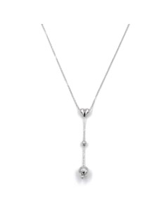 Sterling Silver Heart and Hammered Sphere Necklace 2