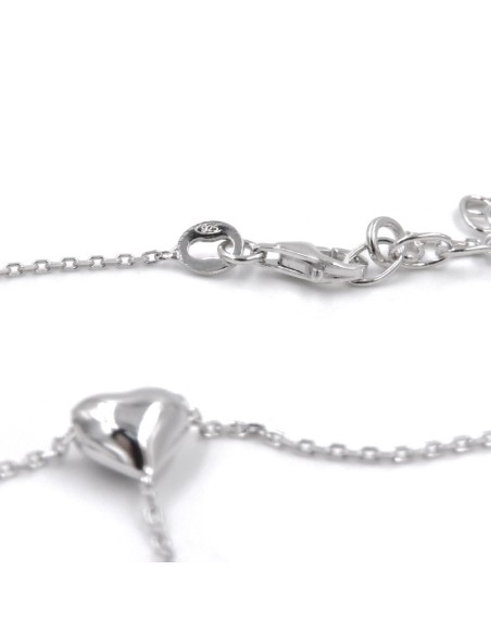 Sterling Silver Heart and Hammered Sphere Necklace