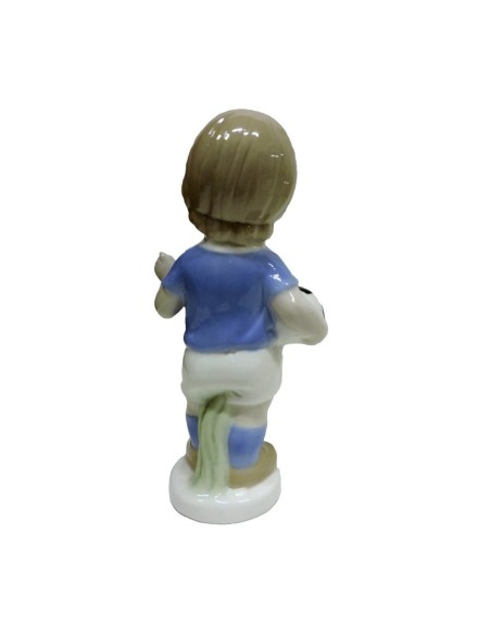 Scultura Bambino Calciatore in Fine Porcellana Lucida by Siro Time