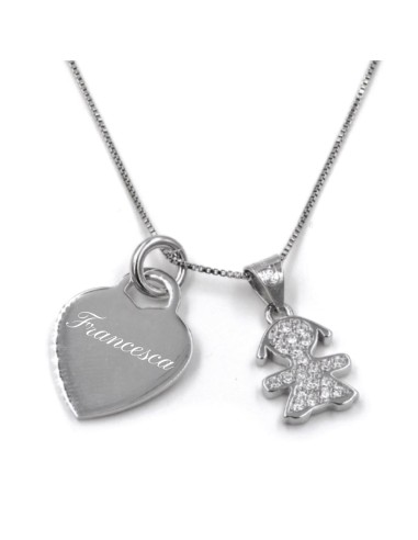 Customizable Heart Baby Girl Necklace 