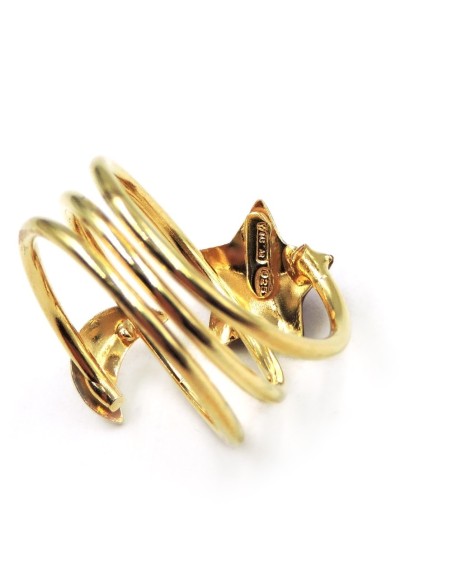 Gold Plated Sterling Silver Moon Star Ring