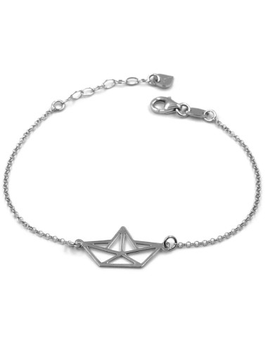 Bracciale Catena Donna in Argento 925 Rodiato Con Ciondolo Doppia Stella
