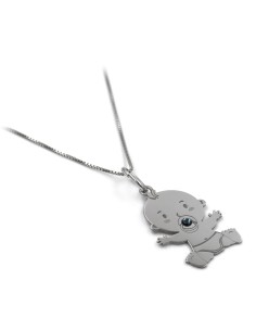 Collana con Ciondolo Bebe Boy in Argento 925 e Zircone...