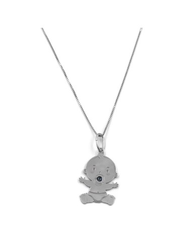 Collana con Ciondolo Bebe Boy in Argento 925 e...