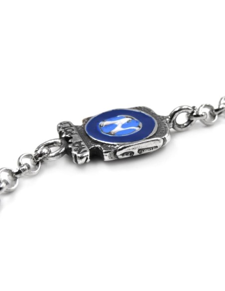 Bracciale Boules con Cuore Turchese Donna in Argento 925 Rodiato 