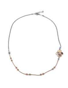 Two Tone Sterling Silver Necklace with Angel
