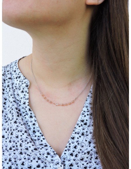 Collana Bicolore con Sfere Traforate e Stella Zirconata
