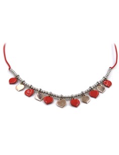 Red Enamelled Rose Gold Plated 925 Sterling Silver Hearts... 2