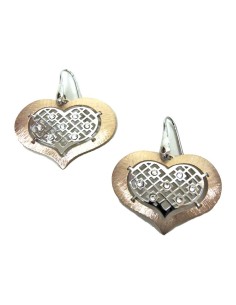 Rose Gold Plated Sterling Silver Heart Earrings With...