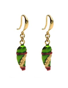Ace of Clubs Earrings Gold Plated and Enamelled 925...