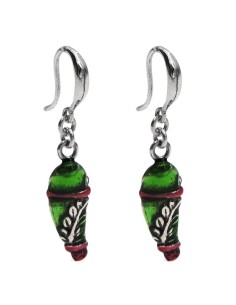 Ace of Clubs Earrings Enamelled 925 Sterling Silver 