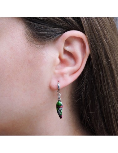 Ace of Clubs Earrings Enamelled 925 Sterling...
